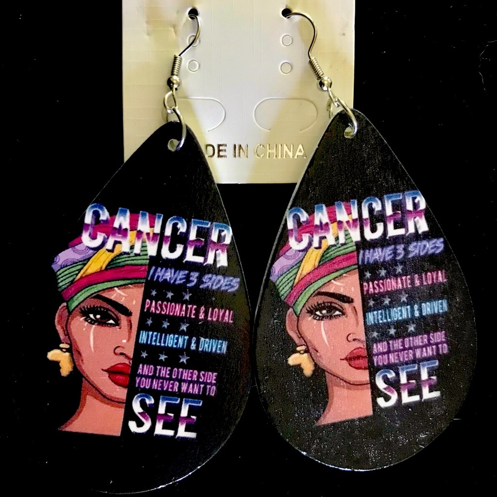 Melanin-Skin Inspired Astrology Sign Cancer Fashion Earrings